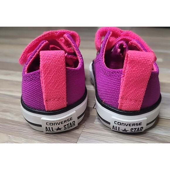 Converse Chuck‎ Taylor Purple Cactu & Pink Baby Shoes Size 2 w/ Box NEW - Picture 9 of 13